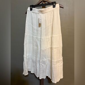 new directions White Tiered Midi Skirt